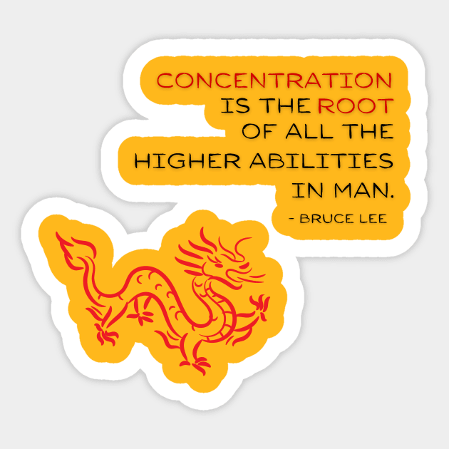 Bruce Lee - First Principles - Concentration Sticker by Underthespell